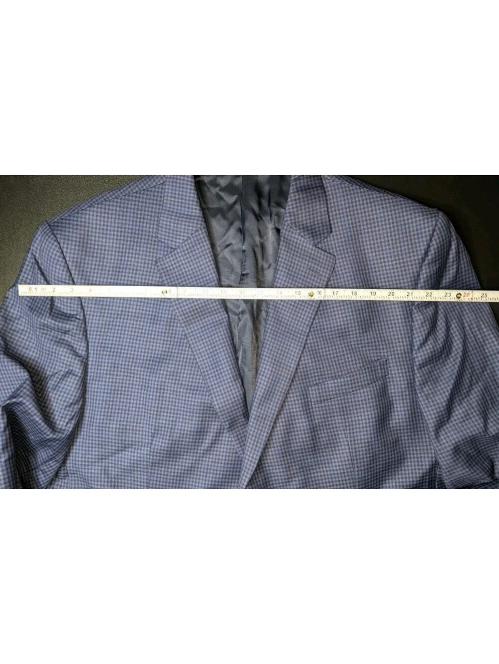 Cremieux Loro Piana Blazer Sport Coat Navy Blue Check Windowpane Wool 50R